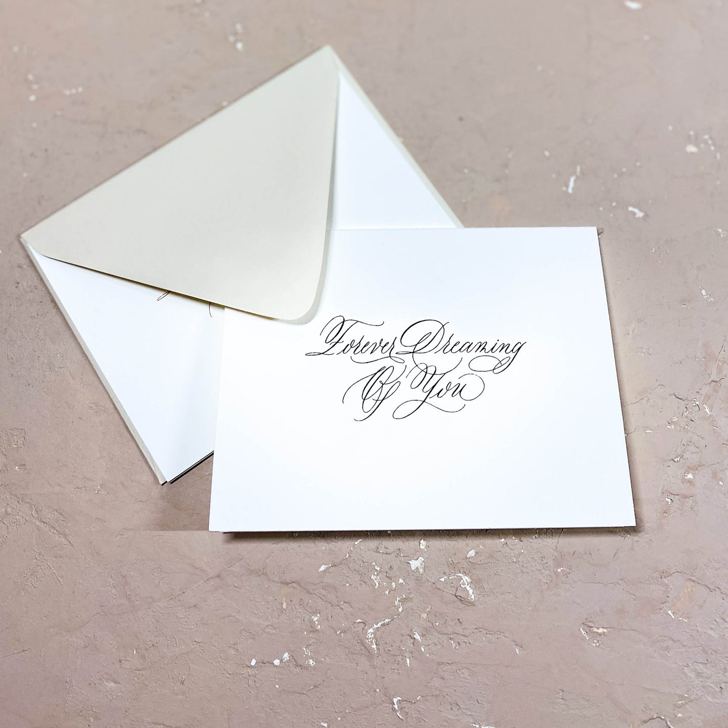 Roshae Designs Calligraphy Forever Dreaming Of You Card Black With Envelope